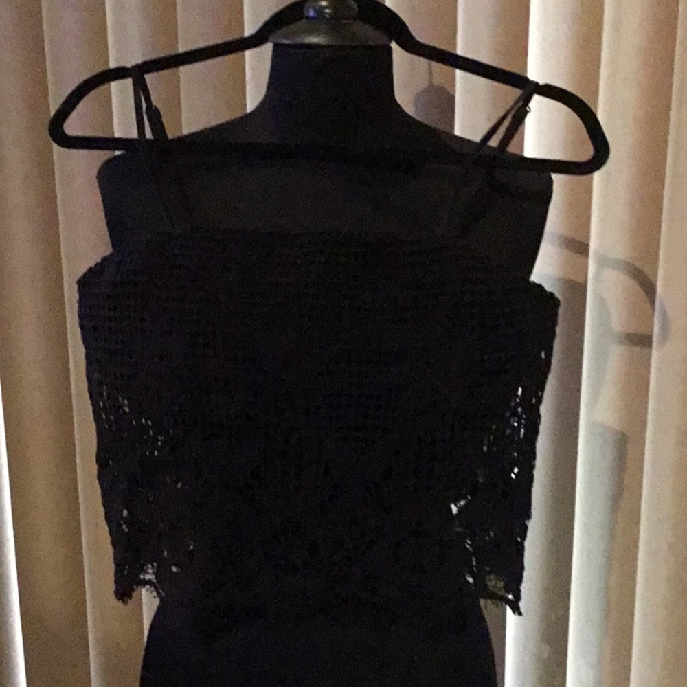 Express black bra lined crochet top